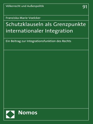 cover image of Schutzklauseln als Grenzpunkte internationaler Integration
